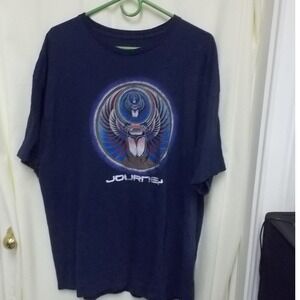 Journey Band T-Shirt Men's XL Navy Blue Scarab Graphic Rock Music Tee - Journey
